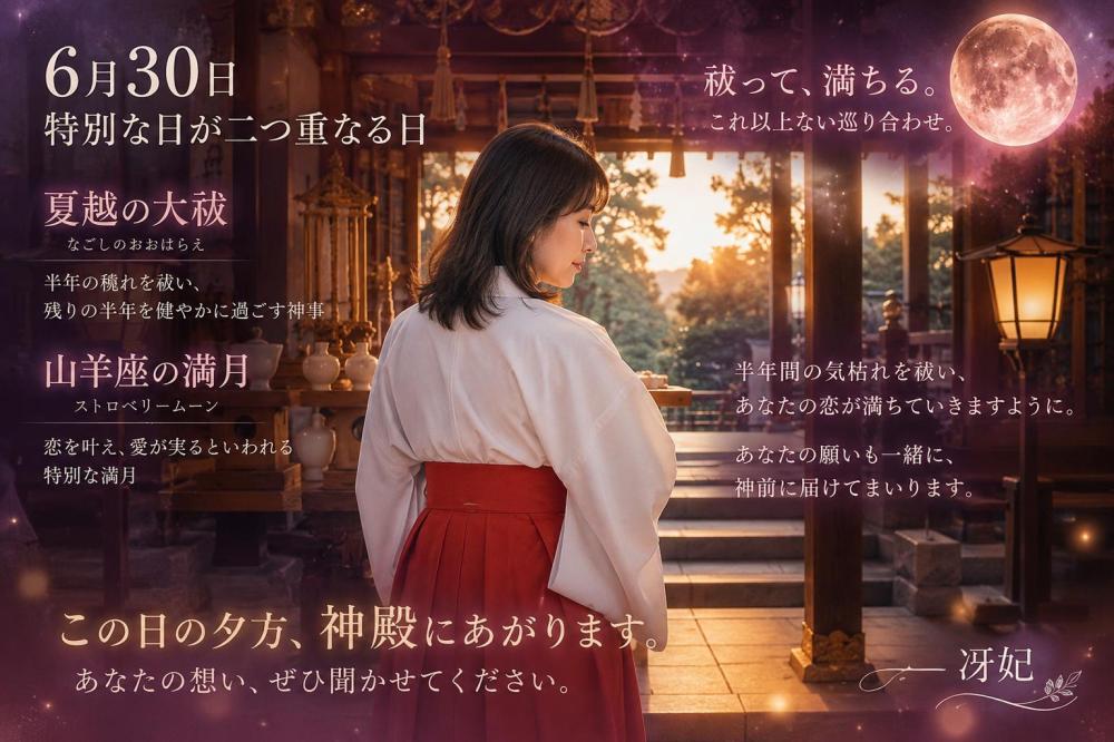 【6/30】満月と大祓の重なる日
