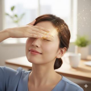 目元にふわっと軽さを取り戻す