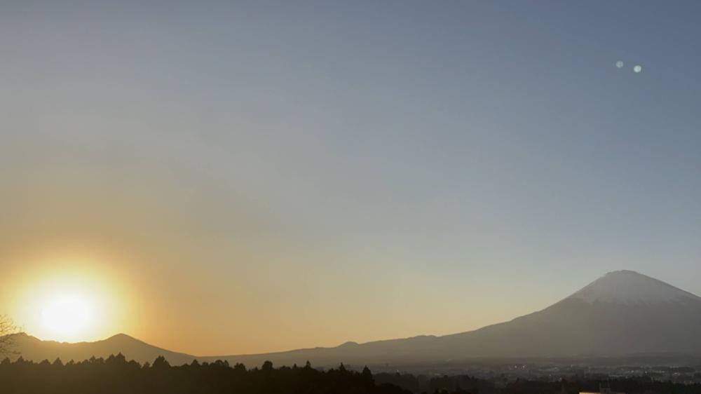 富士山と夕陽