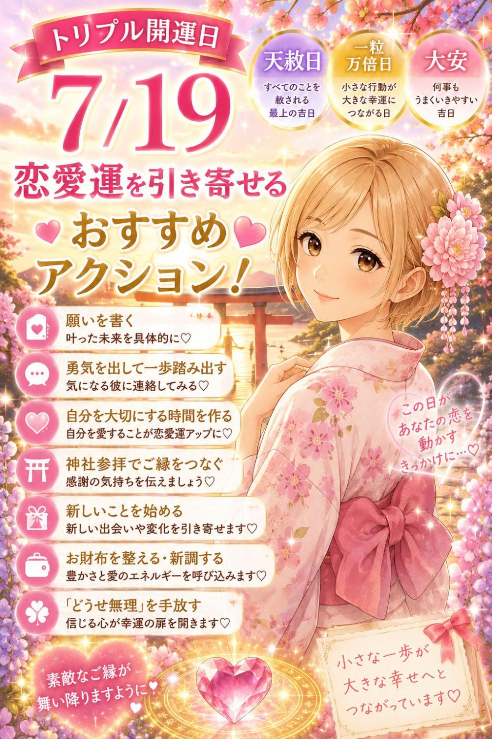 トリプル開運日に幸運を呼ぶアクション！