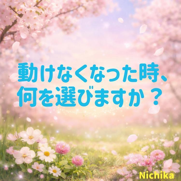 動けなくなった時、何を選びますか？
